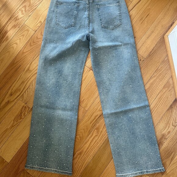 NWT Sparkly Embellished Jeans Size L/8 - Picture 6 of 10